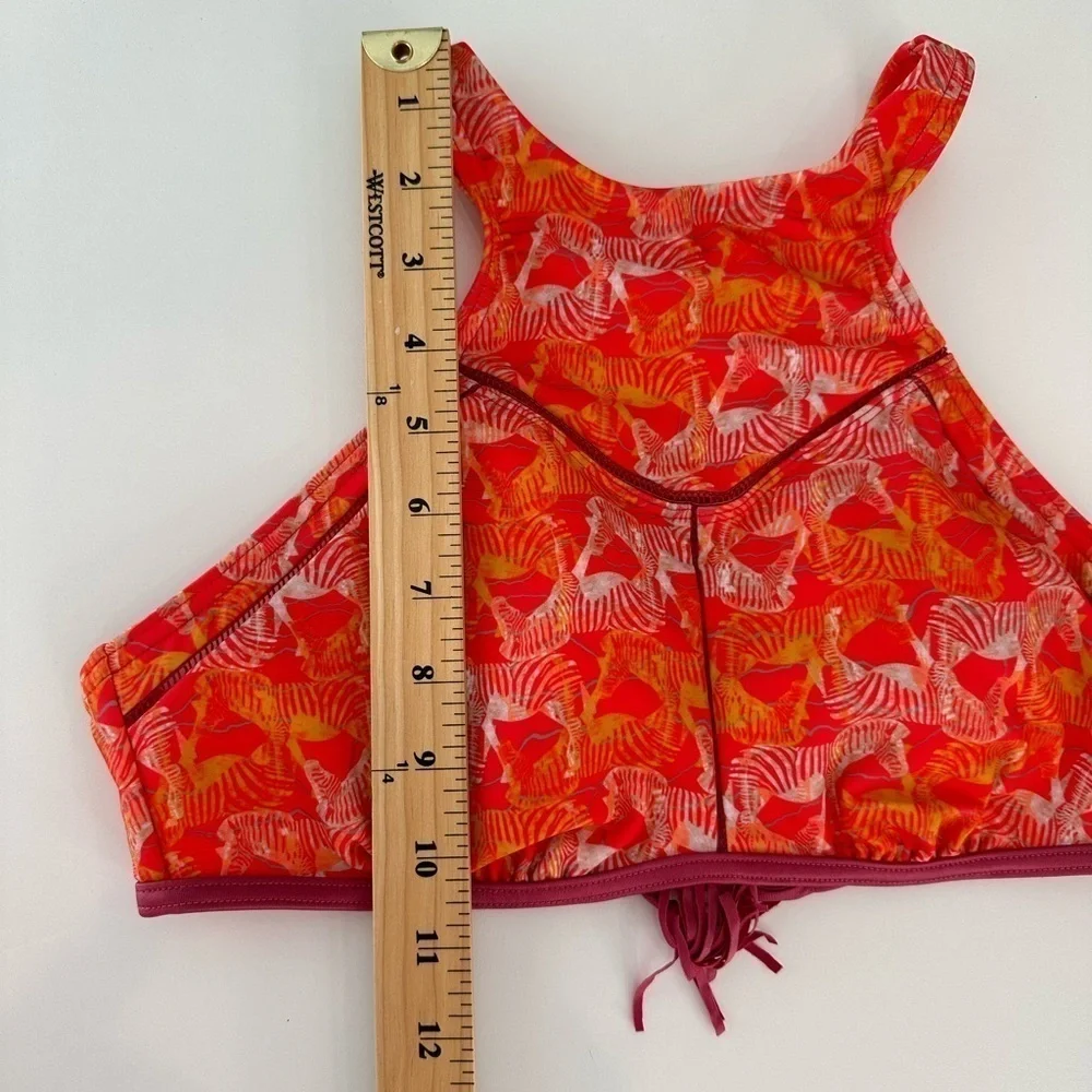 prAna Azra High Neck Bikini Top Pink Safari XS NWT